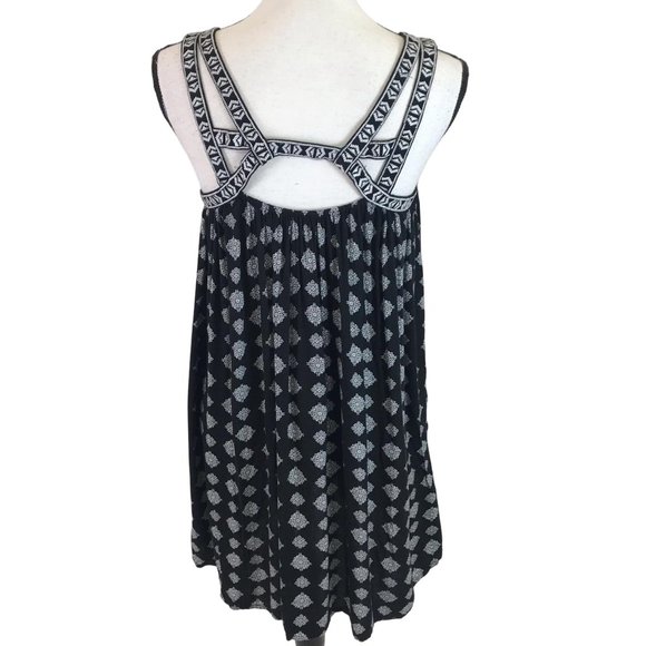 Maurices Womens Black White Embroidered Strapy Open Back Summer Dress Size S - Picture 2 of 8